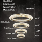 Elunara Cascading Crystal Ring Chandelier, view 20