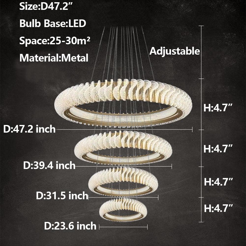 Elunara Cascading Crystal Ring Chandelier, view 21
