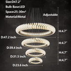 Elunara Cascading Crystal Ring Chandelier, view 21