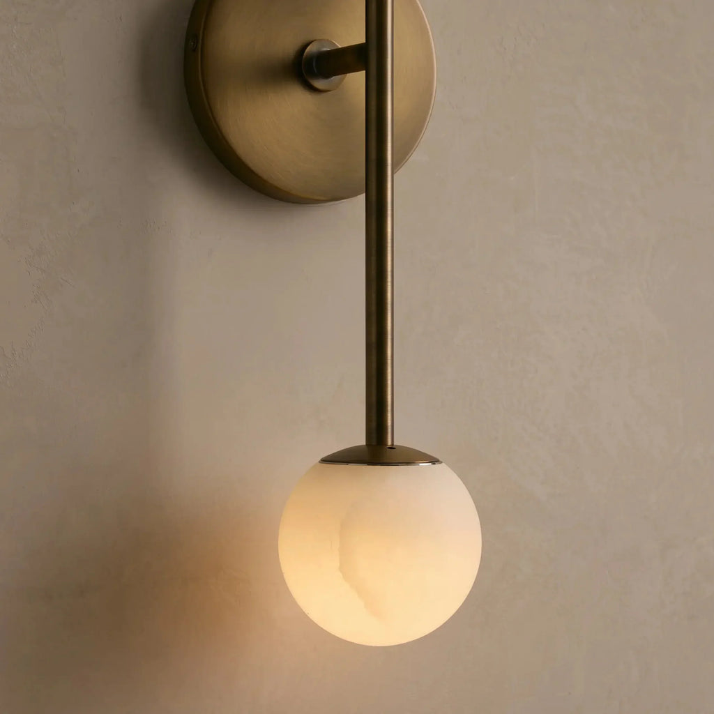 Gemmelle Double Alabaster Wall Sconce, view 3