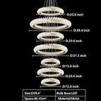 Elunara Cascading Crystal Ring Chandelier, view 25