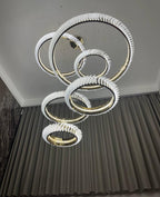 Elunara Cascading Crystal Ring Chandelier, view 2