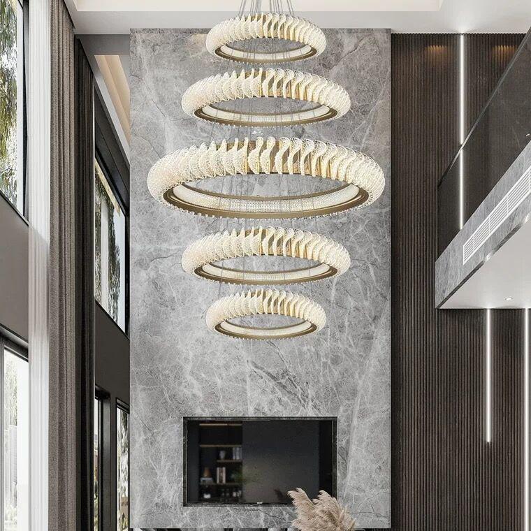 Elunara Cascading Crystal Ring Chandelier, view 6