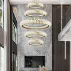 Elunara Cascading Crystal Ring Chandelier, view 6