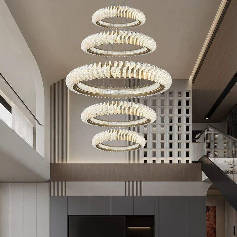 Elunara Cascading Crystal Ring Chandelier, view 7
