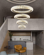 Elunara Cascading Crystal Ring Chandelier, view 8