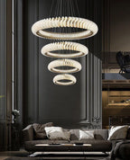 Elunara Cascading Crystal Ring Chandelier, view 10