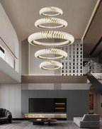 Elunara Cascading Crystal Ring Chandelier, view 11