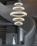 Elunara Cascading Crystal Ring Chandelier, view 12