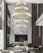 Elunara Cascading Crystal Ring Chandelier, view 13