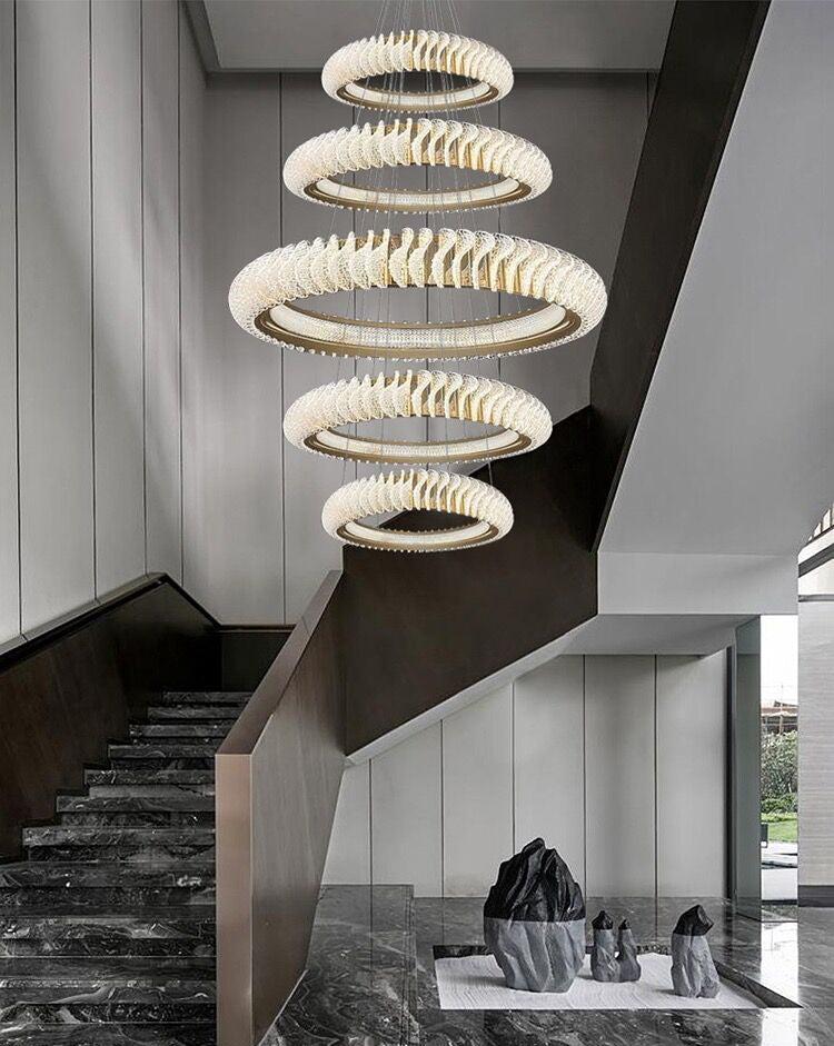 Elunara Cascading Crystal Ring Chandelier, view 16