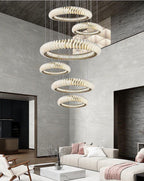 Elunara Cascading Crystal Ring Chandelier, view 17