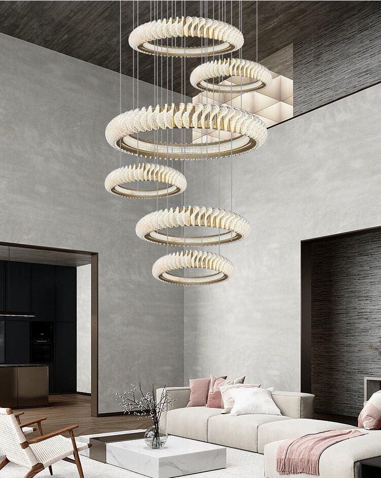 Elunara Cascading Crystal Ring Chandelier, view 17
