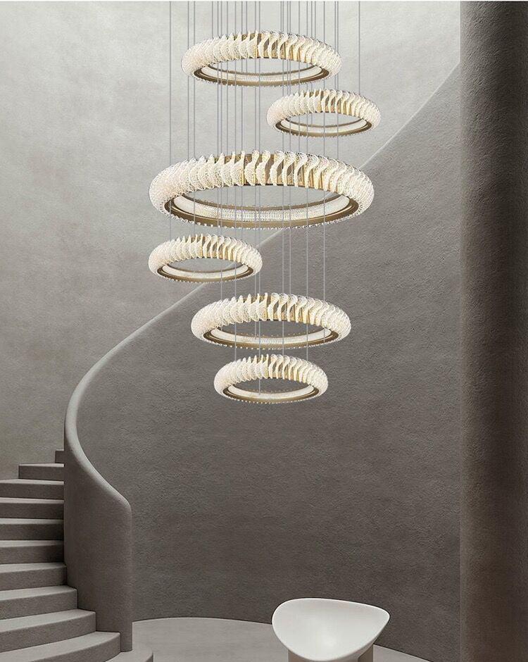 Elunara Cascading Crystal Ring Chandelier, view 18
