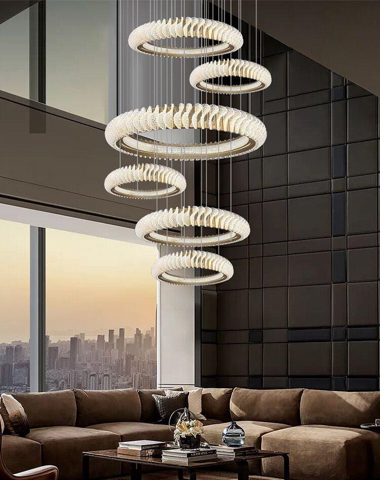 Elunara Cascading Crystal Ring Chandelier, view 19