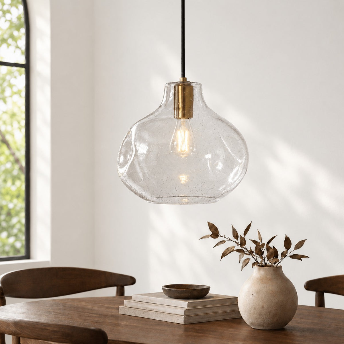 Pellune Bubble Glass Pendant, 12 Inch