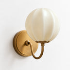 Vitrelle Gooseneck Wall Sconce, Cream Glass & Brass