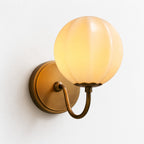 Vitrelle Gooseneck Wall Sconce, Cream Glass & Brass