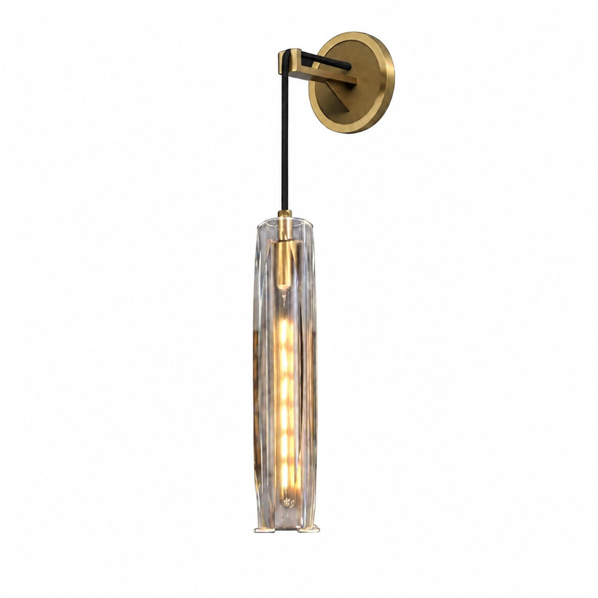 Lustrelle Crystal Drop Wall Sconce, Brass