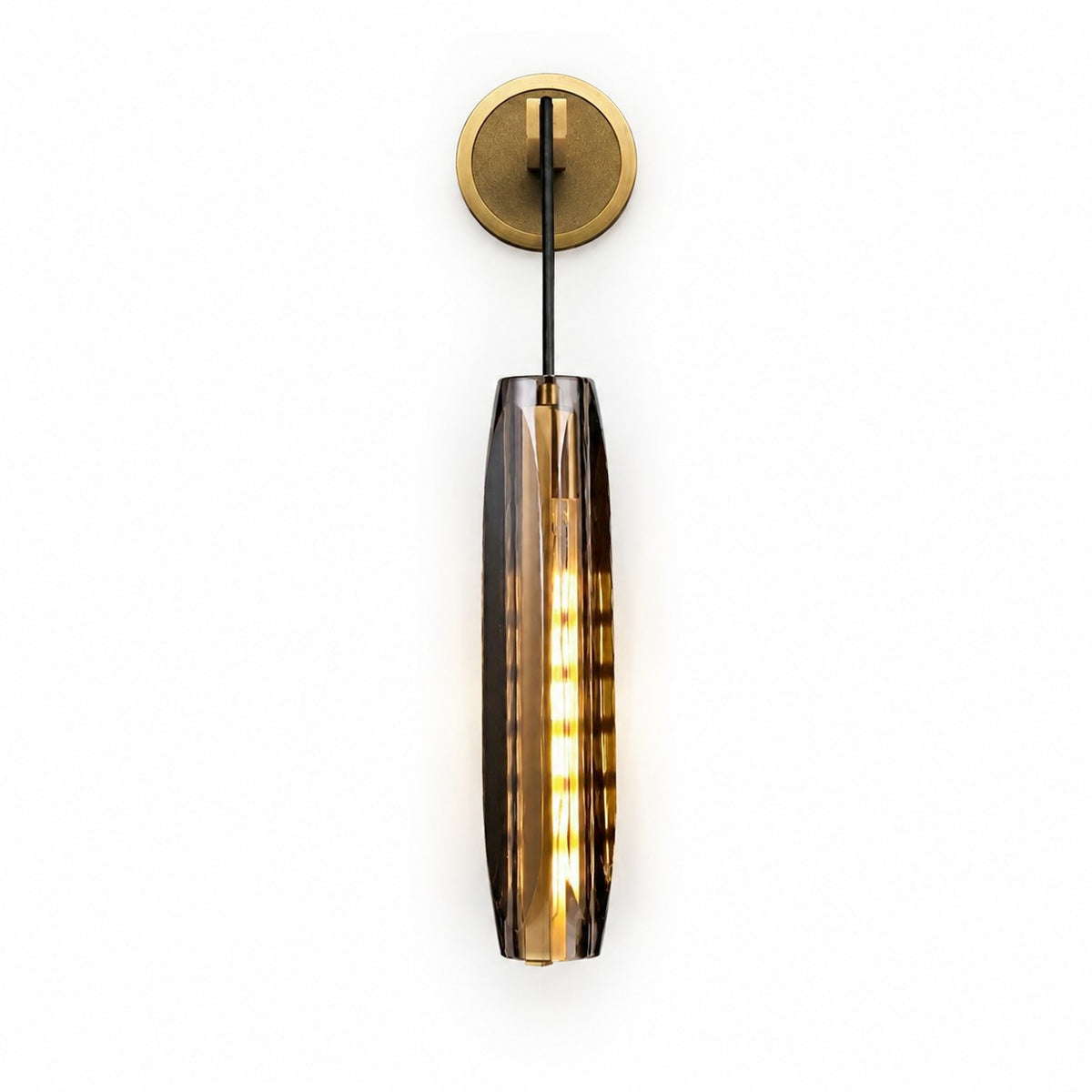 Lustrelle Crystal Drop Wall Sconce, Brass
