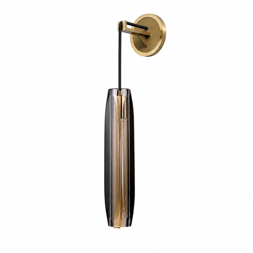 Lustrelle Crystal Drop Wall Sconce, Brass