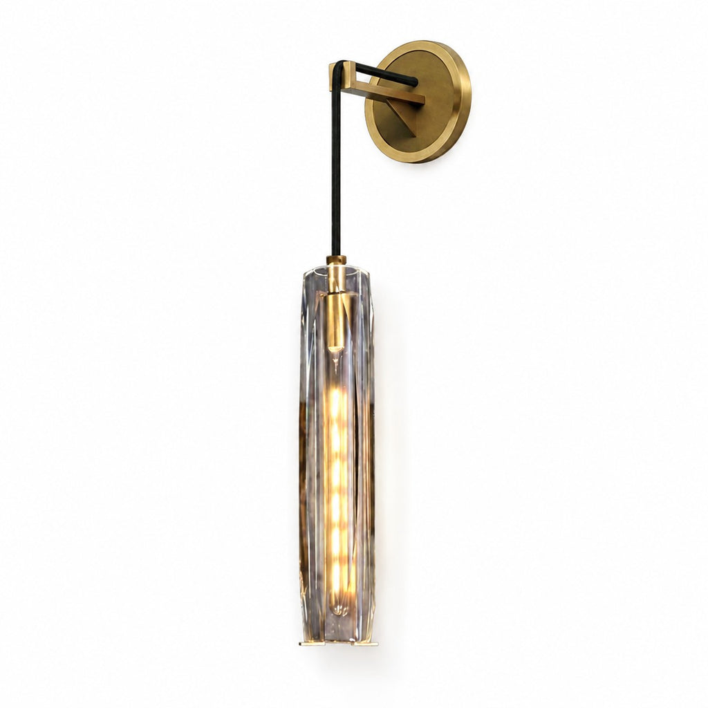 Lustrelle Crystal Drop Wall Sconce, Brass