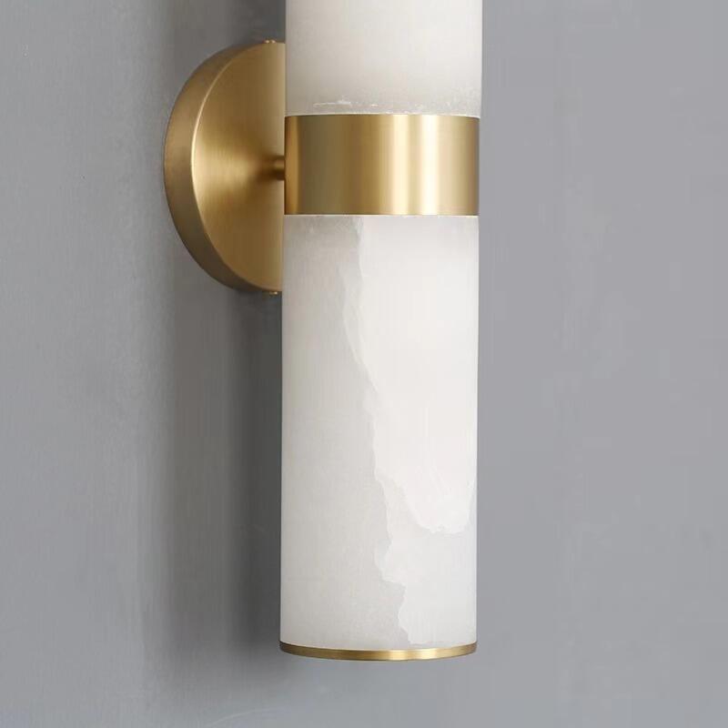 Linessa Linear Alabaster Wall Sconce, Brass, view 2