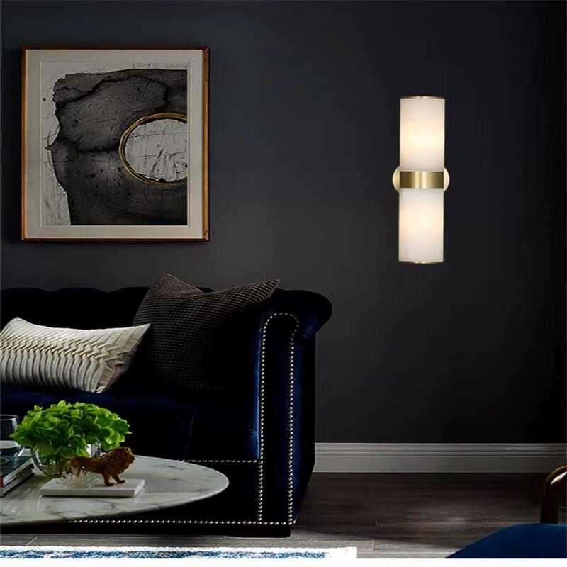 Linessa Linear Alabaster Wall Sconce, Brass, view 4